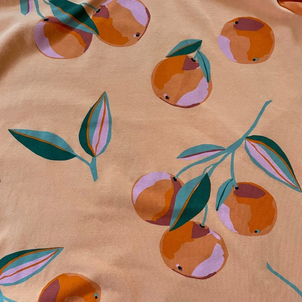 Ulla Popken Peach Print Maxi Dress in Peach, Orange, Green